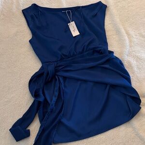 Chic Asymmetrical Blue Dress